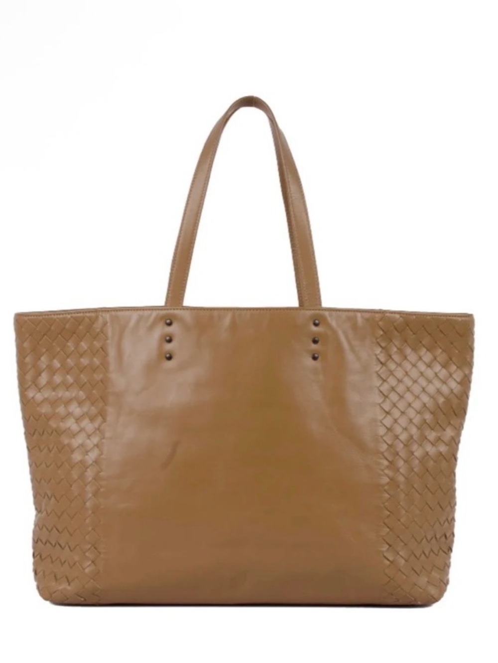 Bottega Veneta Intrecciato Woven Etoupe Lambskin Tote Bag